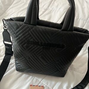 Karl Lagerfeld Black Quilted Tote Bag